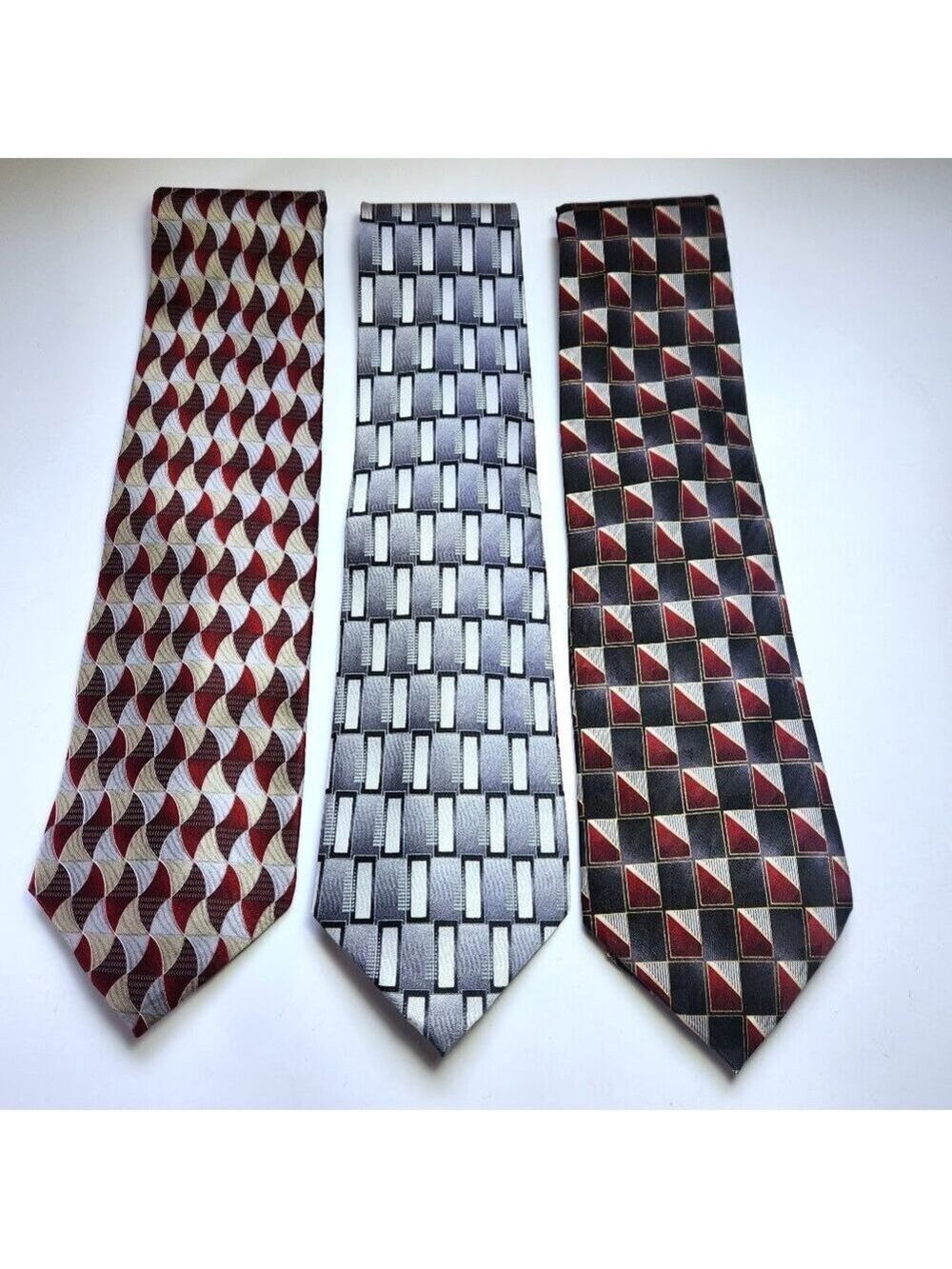 Pierre Cardin Tie Lot of 3 Men's Neckties 100% Silk